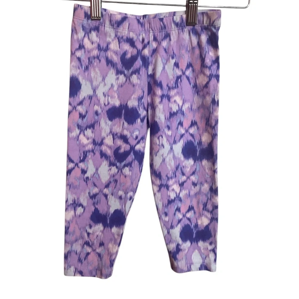The Children’s Place Purple Patterned Cropped Leggings Girls 5/6